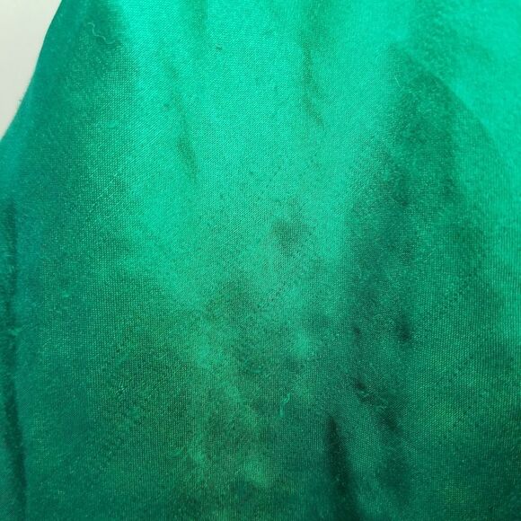 Vintage Intimate Pleasures Emerald Green Mini 90’s Satin Lace Trim Slip Dress XL - Picture 6 of 10